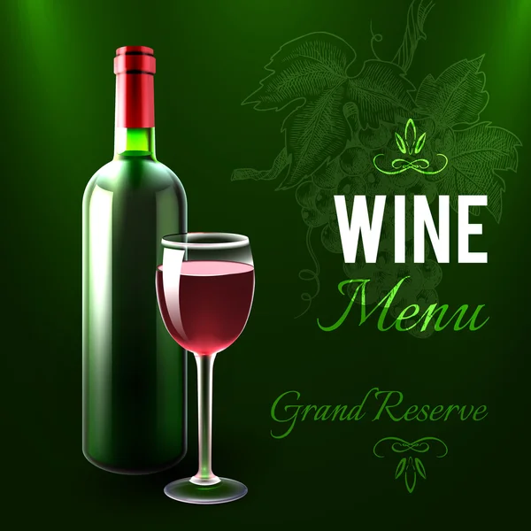 Modello menu vini — Vettoriale Stock