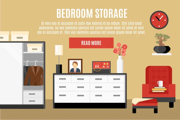 Bedroom Storage Illustration — Stockový vektor