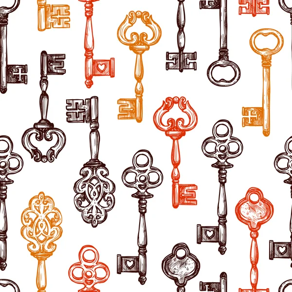 Vintage Schlüssel nahtlose Muster — Stockvektor