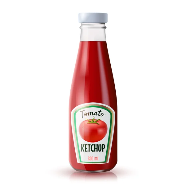 Реалістичний пляшки під кетчуп — стоковий вектор