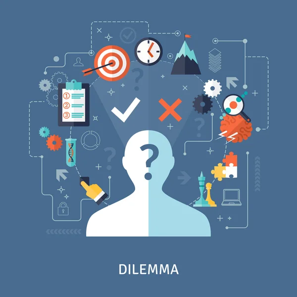 Dilemma Concept Illustration — Stock Vector