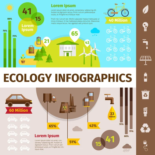 Ökológia infographic meghatározott — Stock Vector