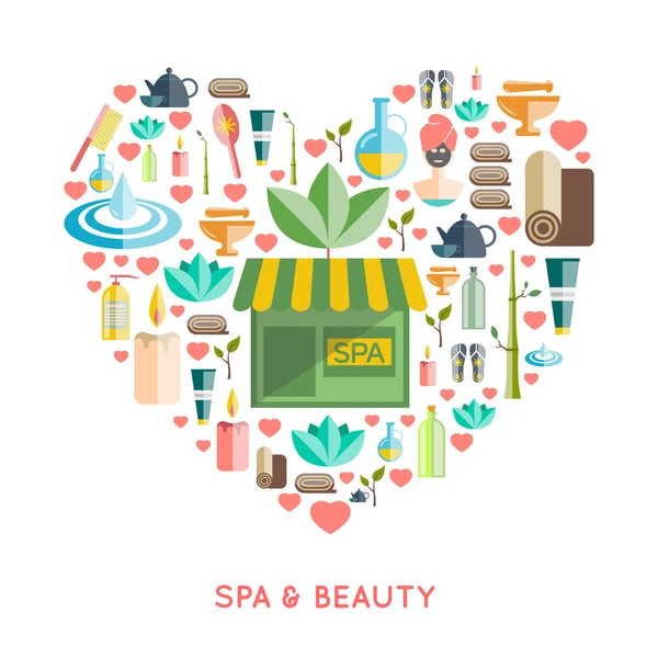 Conceito de spa e beleza —  Vetores de Stock