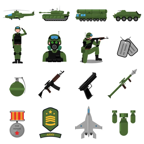 Армія набір іконок — стоковий вектор