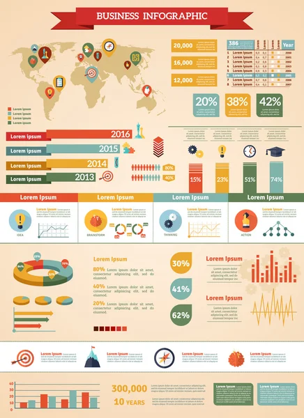 Set infografico di strategia aziendale — Vettoriale Stock