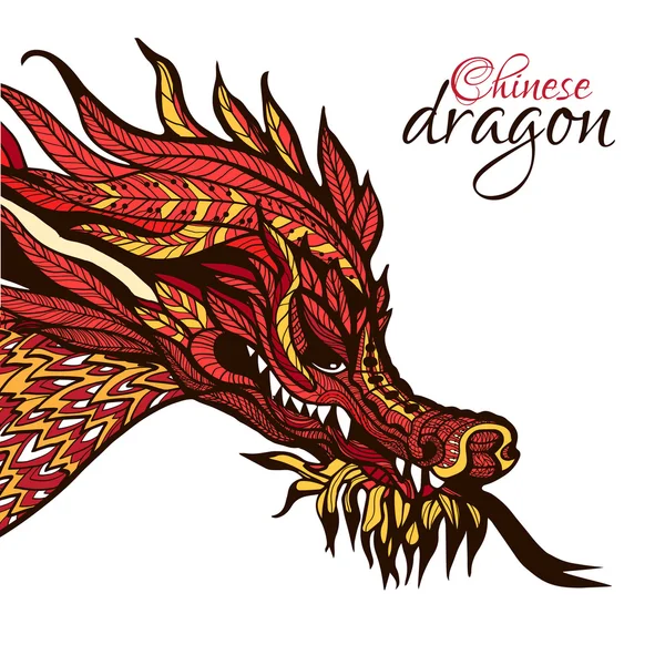 Elle çizilmiş dragon — Stok Vektör
