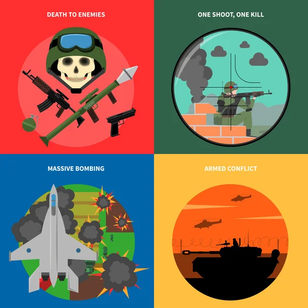 War Icons Set — Stock Vector