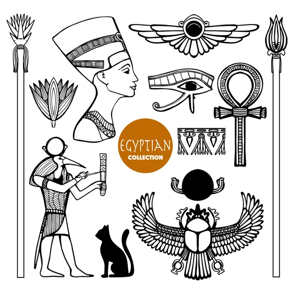 Egipto Símbolos conjunto — Vector de stock