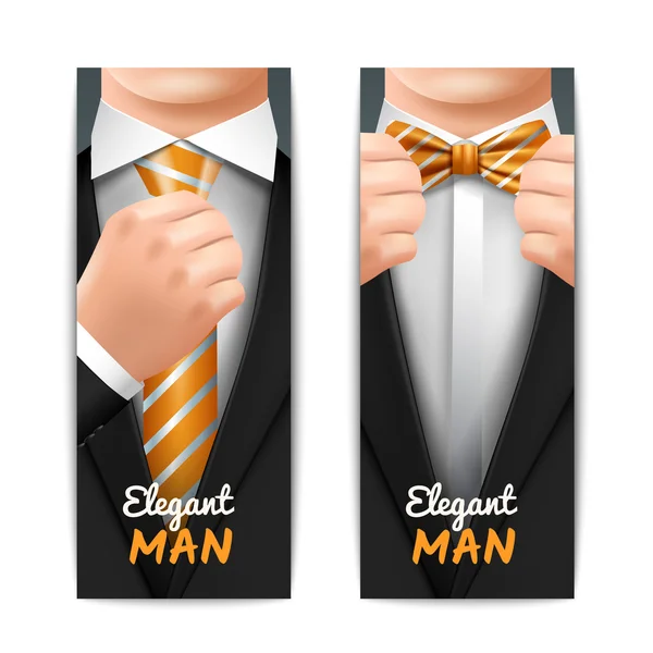 Elegante Man Banners Set — Stockvector