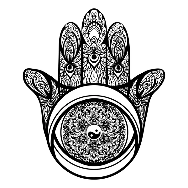 Hamsa Hand Illustration — Stockvektor