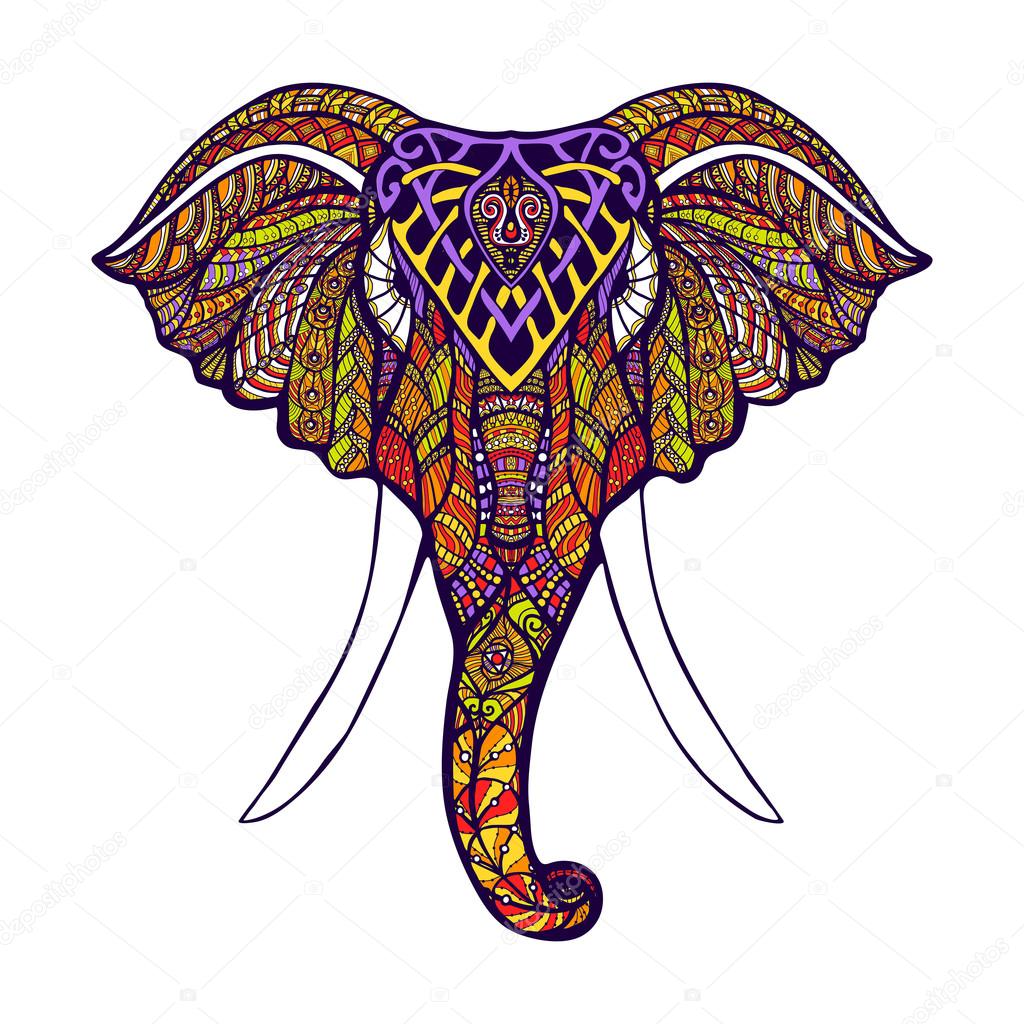 Elephant Head Colored
