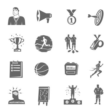 Koçluk ve spor Icons Set