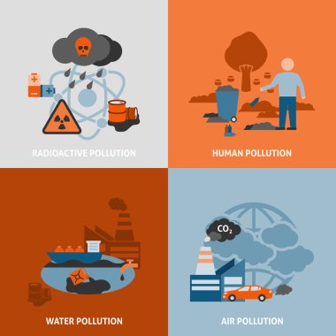 Environmental Problems Icons Set clipart