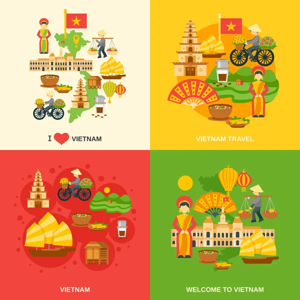 Vietnam Set plano — Vector de stock