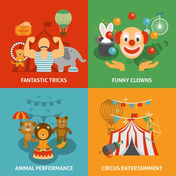 Set icone del circo — Vettoriale Stock