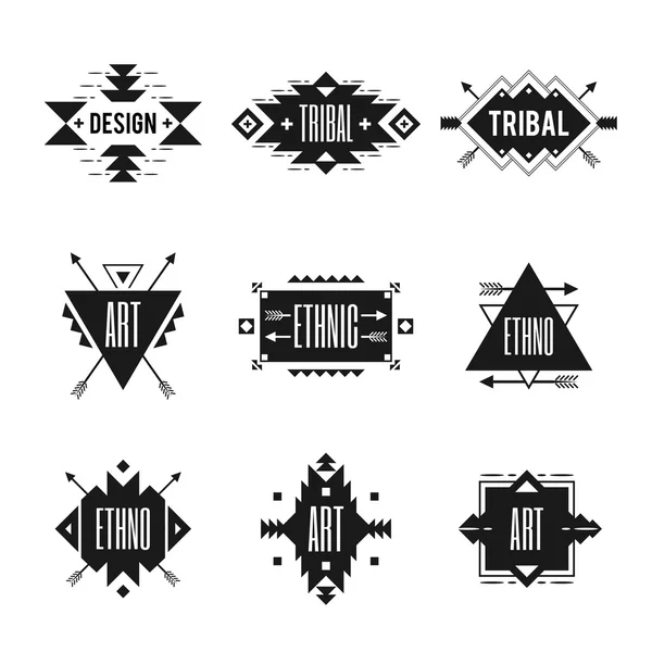 Ensemble de logo ethnique — Image vectorielle