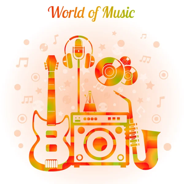 World Music színes koncepció — Stock Vector