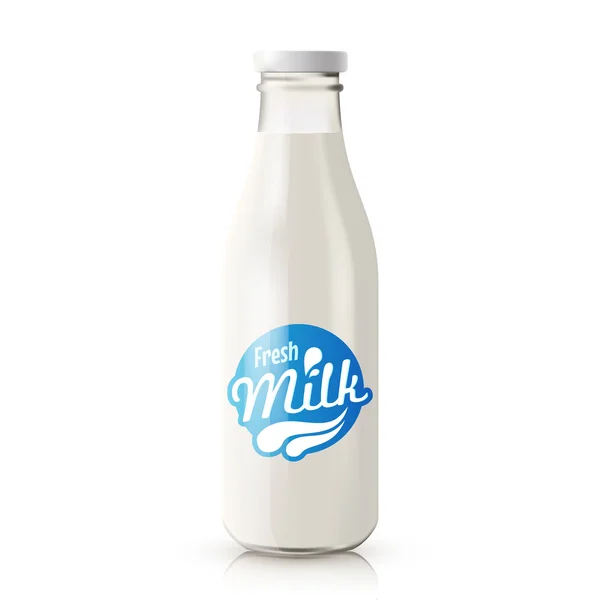 Garrafa de leite realista — Vetor de Stock