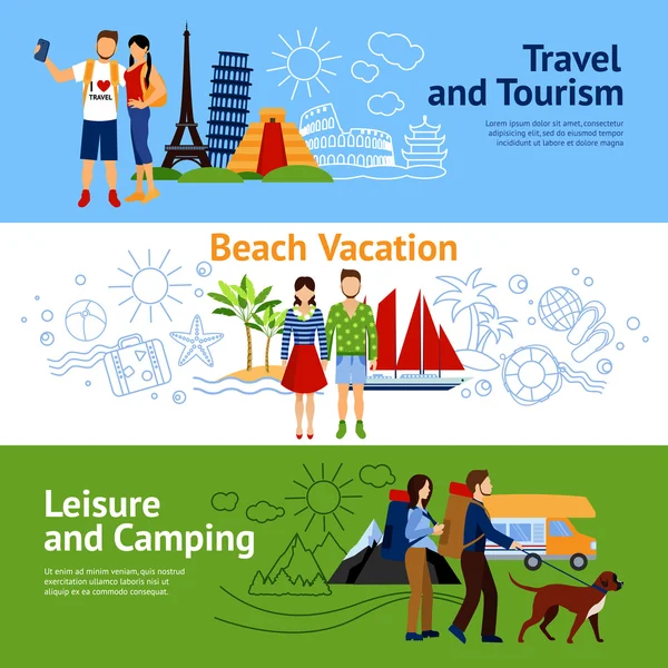 Opciones de vacaciones Set de Banners — Vector de stock