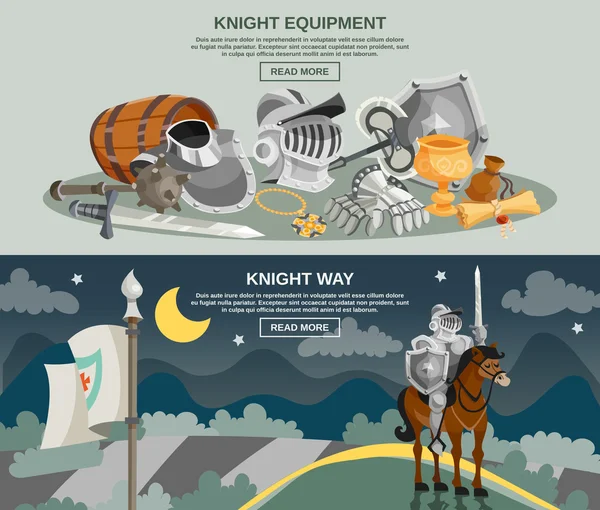 Knight afiş kümesi — Stok Vektör