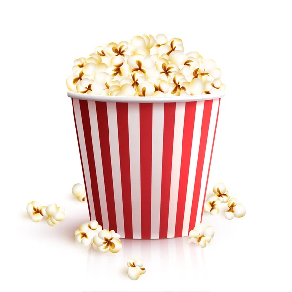 Realistic Popcorn Bucket — Stock Vector