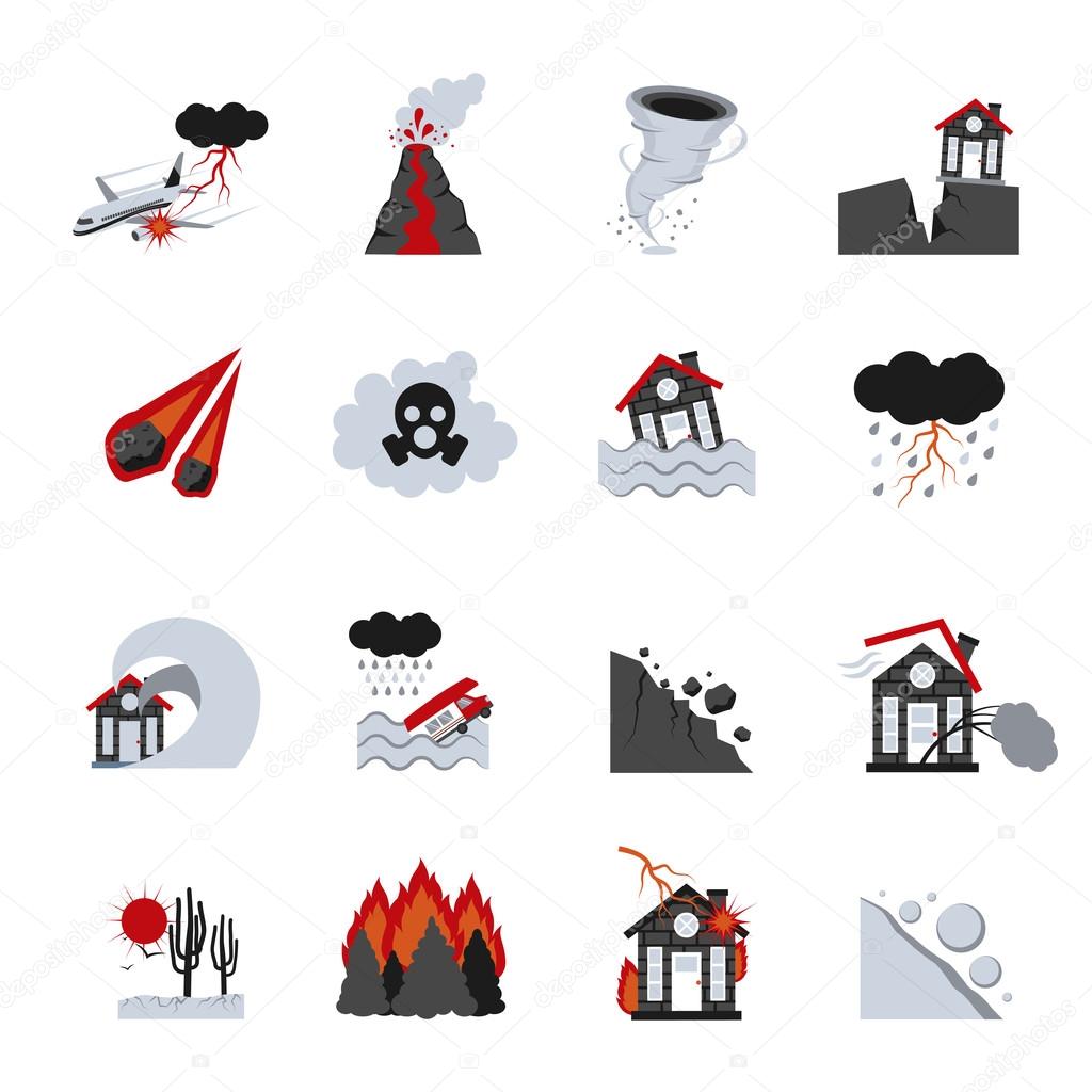 Natural Disasters Icons Set