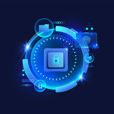 Güvenli dijital ekosistemi temsil eden bulut kalkan dizini ve akıllı telefon simgeleri