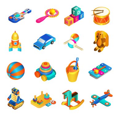 Oyuncaklar izometrik Set
