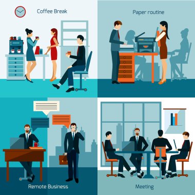 Ofis çalışanları seti
