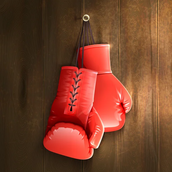 Boxerské rukavice na zeď — Stockový vektor