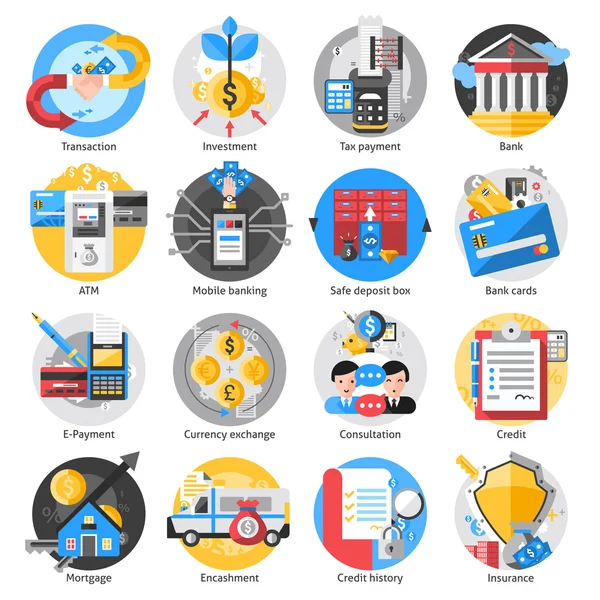 Conjunto de iconos bancarios — Vector de stock