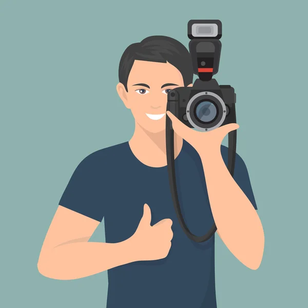 Fotógrafo Ilustración plana — Vector de stock