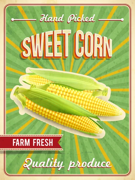 Cartel de maíz dulce — Vector de stock