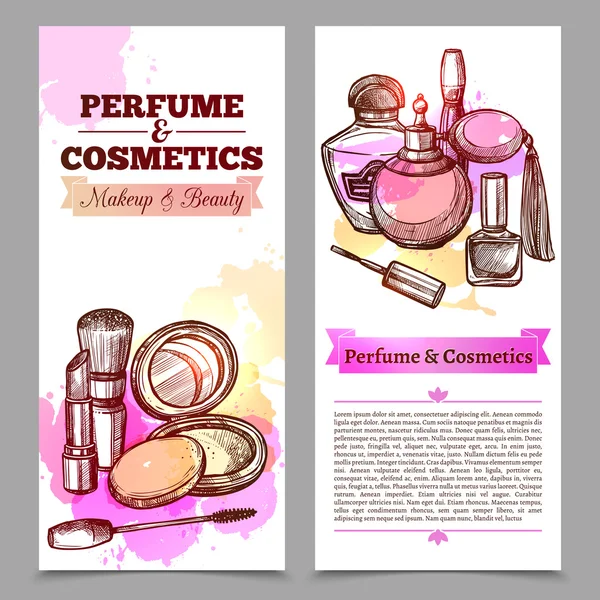 Perfume e cosméticos Banners verticais —  Vetores de Stock