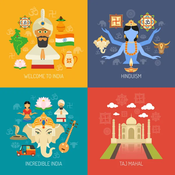 India Concept Set — Stockvector