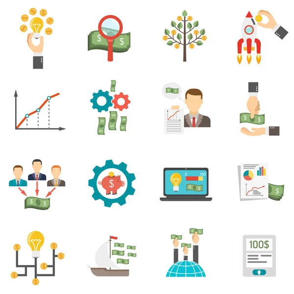 Crowdfunding Icons Set — Stock Vector