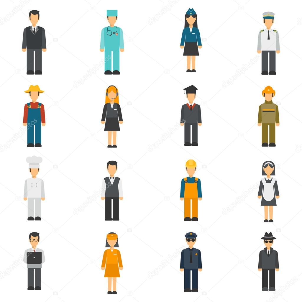 Profession Flat Avatars Set