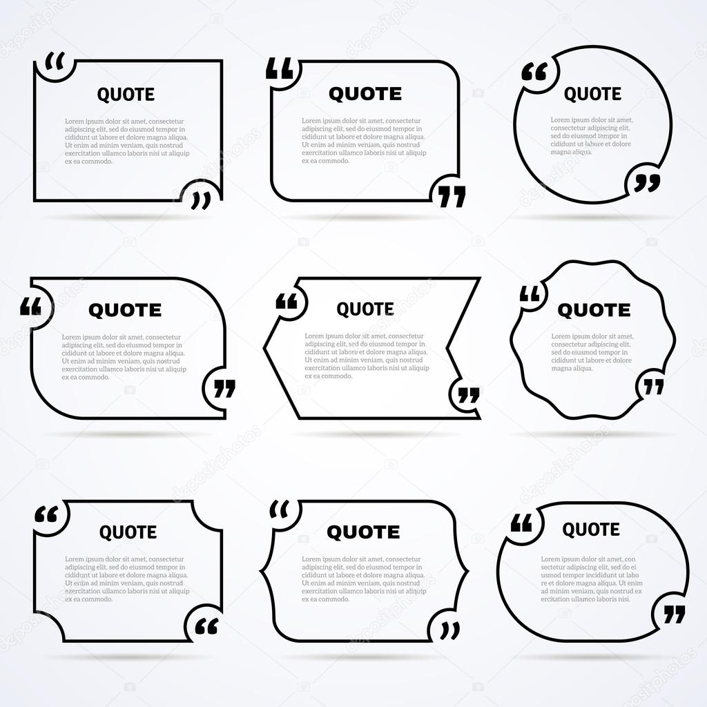 Timeless wisdom quotes outlined icons set