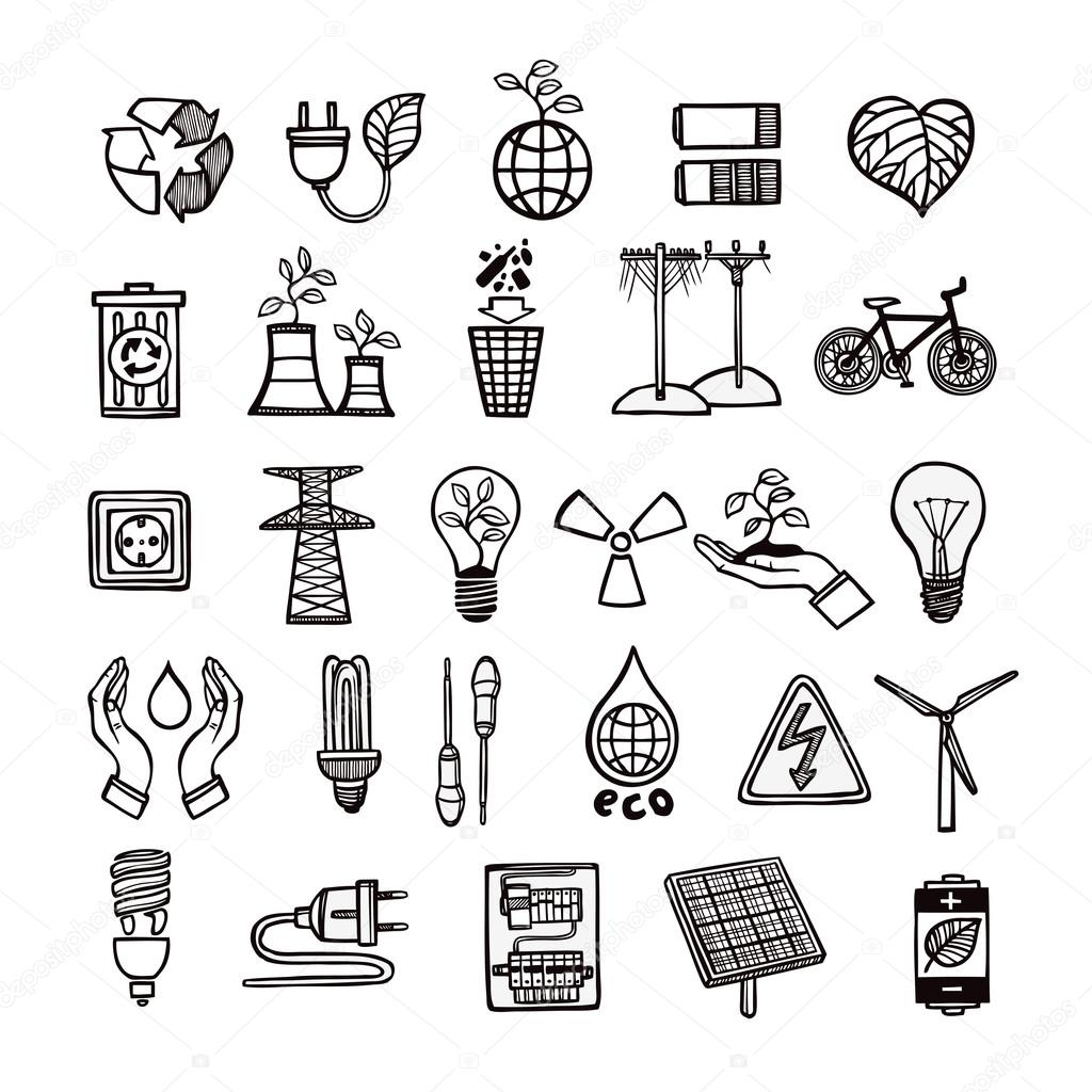 Ecology And Energy Icon Set