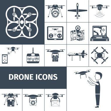 Drone simgeler siyah