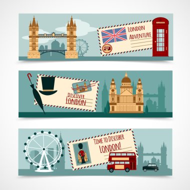 Londra turistik afiş kümesi