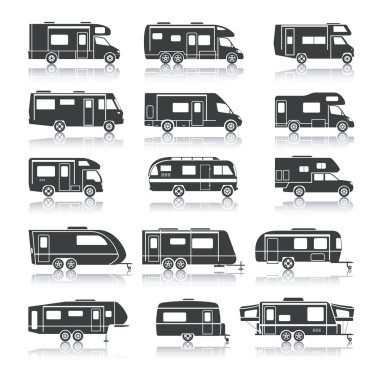 Recreational Vehicle Black Icons clipart