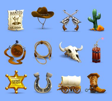 Wild West Icons Set clipart