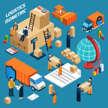 Isometric Warehouse Logistics Concept