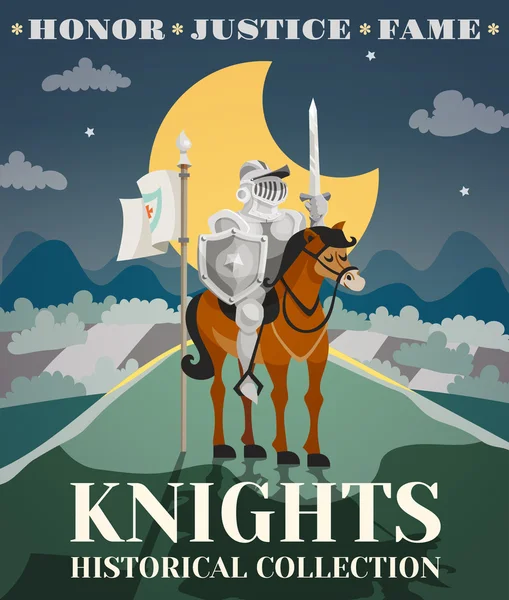 Knight Poster illüstrasyon — Stok Vektör