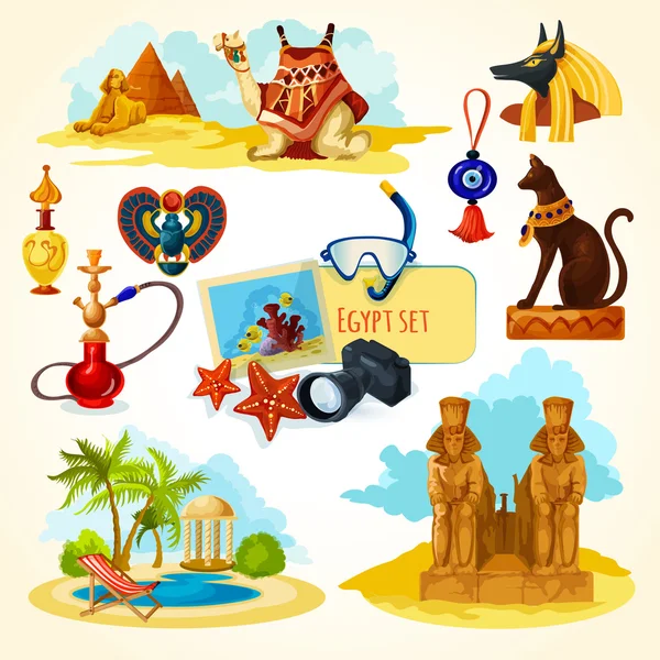 Egypte Touristique Set — Image vectorielle