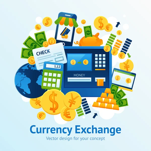 Currency Exchange Illustration — Stock Vector