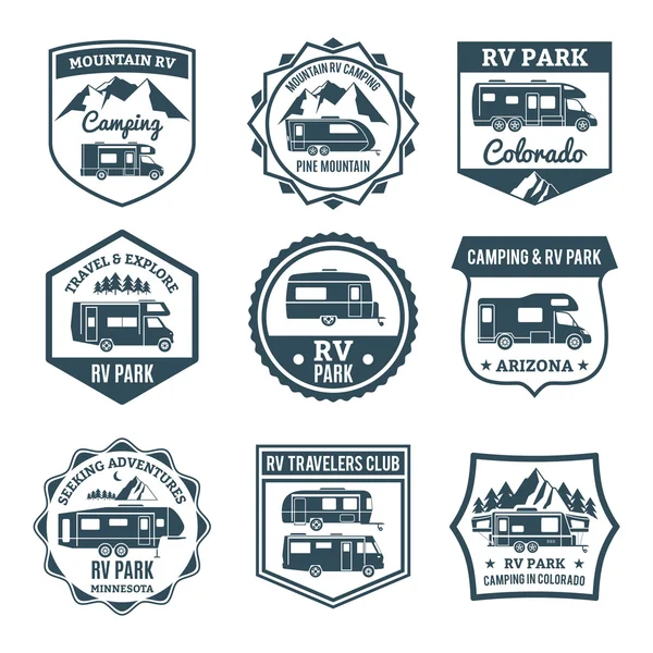 Recreational Vehicle Emblems — Stock Vector