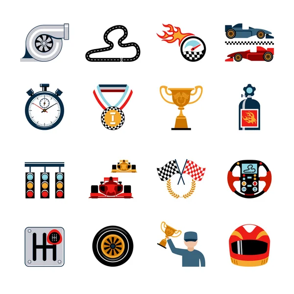 Conjunto de iconos de carreras — Vector de stock