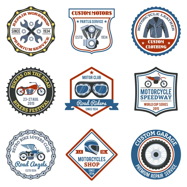 Motorfiets Label gekleurde — Stockvector